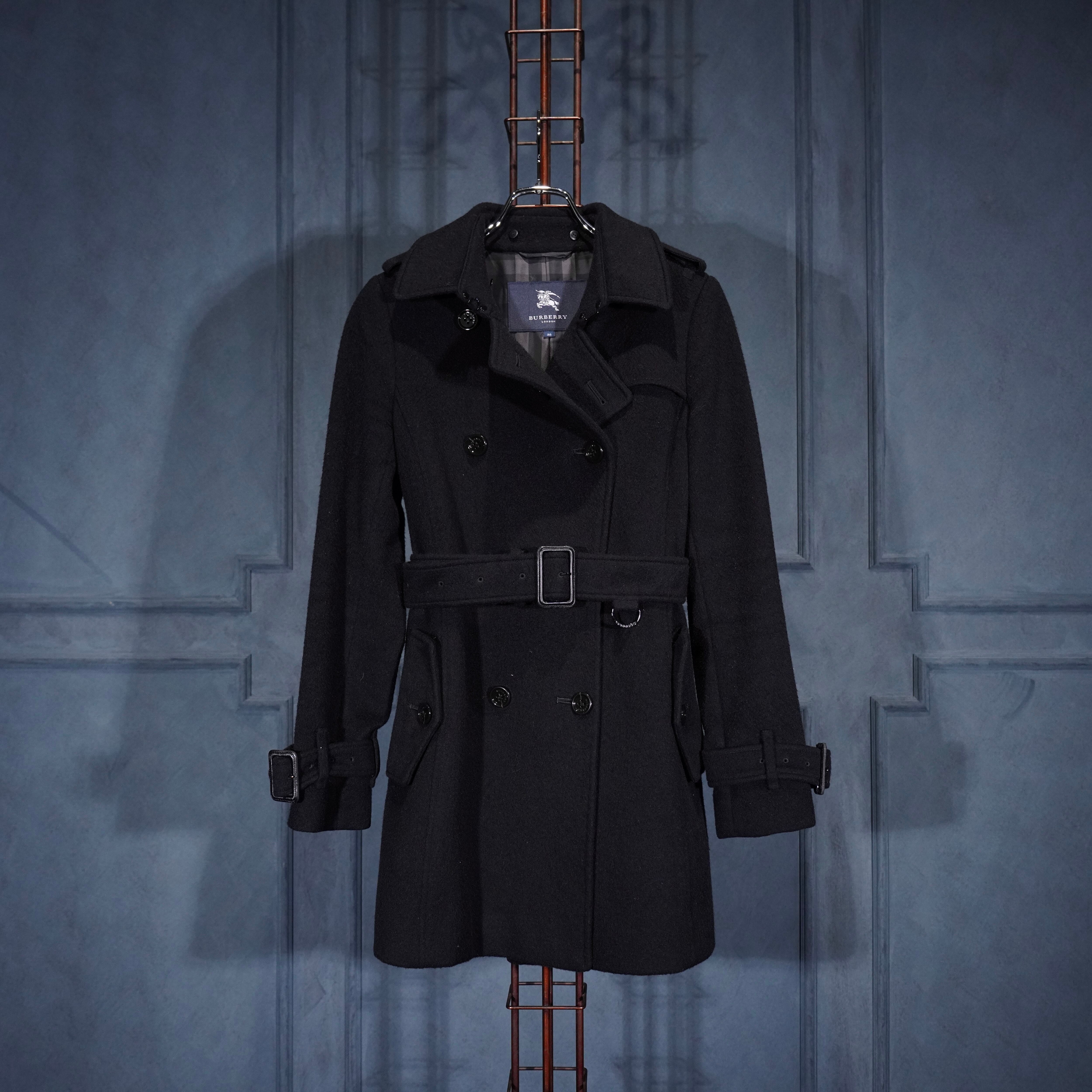 BURBERRY LONDON ANGORA BREND WOOL BELTED TRENCH COAT/バーバリー