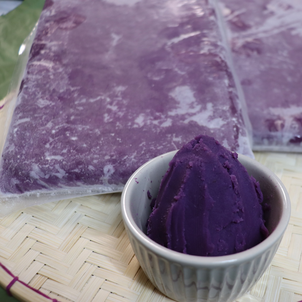 【お菓子やパンにすぐ使える】冷凍紫芋ペースト　約4kg