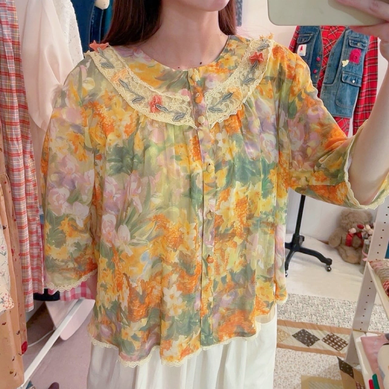 water flower lace blouse
