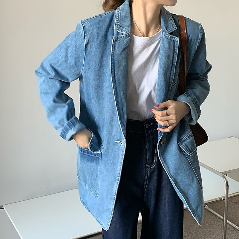 カラーショートジャケット オータムウィンタースタンダードスタイルルーズカジュアル レトロ 秋物 冬物 ブラックストロベリース82709909622