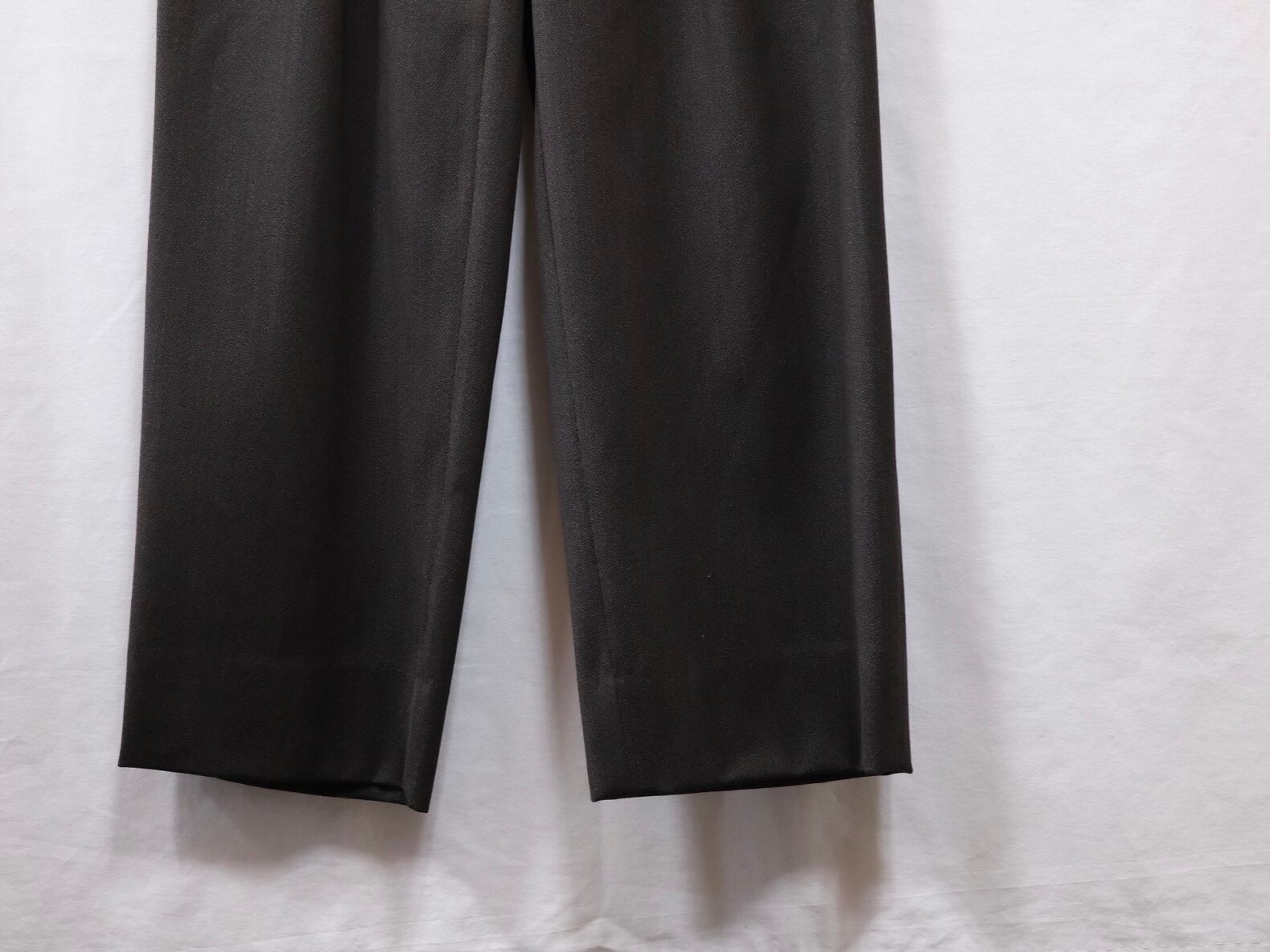 ULTERIOR” MELANGE WOOL GABARDINE WIDE TROUSERS MELANGE BROWN