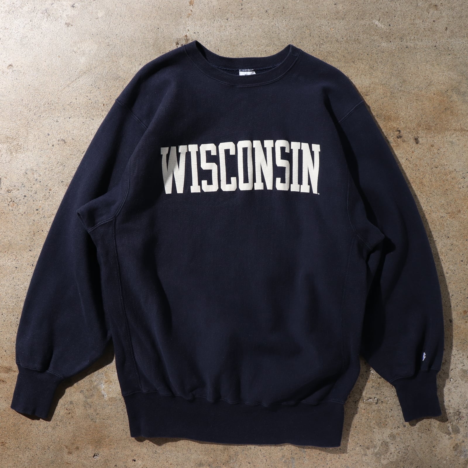 極美品 90s 2XL リバースウィーブ WISCONSIN 紺色 チャンピオン  