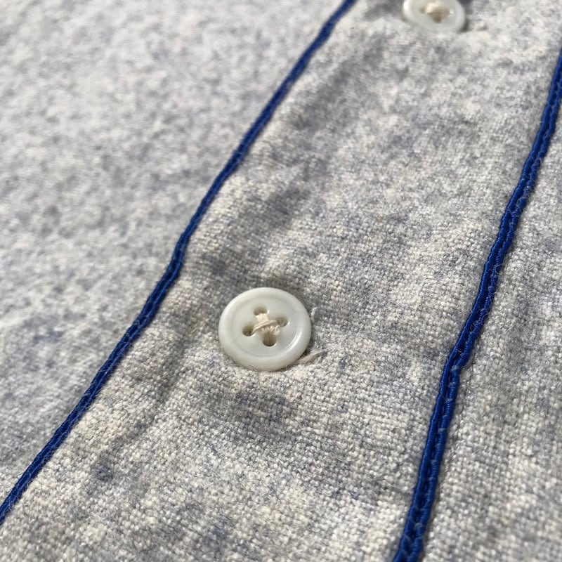 40's Rawlings ローリングス ウールベースボールシャツ グレー ブルー