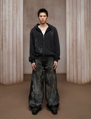 DND4DES Vintage Star-Studded Straight BLACK Jeans