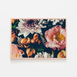 カラフルなブーケ / アートポスター 写真 2L〜 カラー 白黒 アートプリント 自然 花 フラワー ヴィンテージ風 オレンジ ピンク 花束