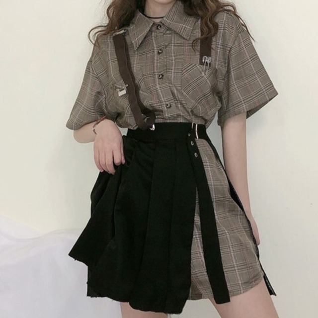 2021年 サスペンダースカート ツーピース プリーツドレス