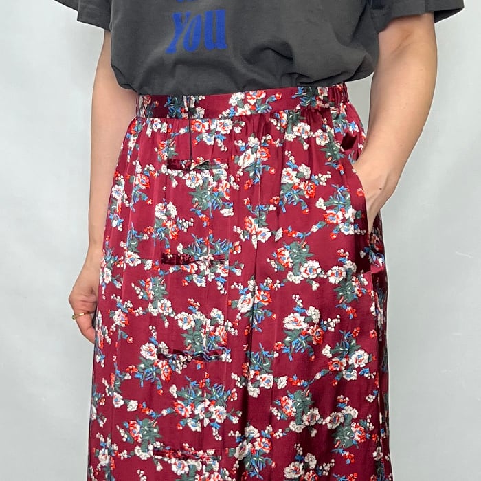 SHINZONE シンゾーン FLOWER BOUQUET PRINTED SATIN SKIRT 25AMSSK01
