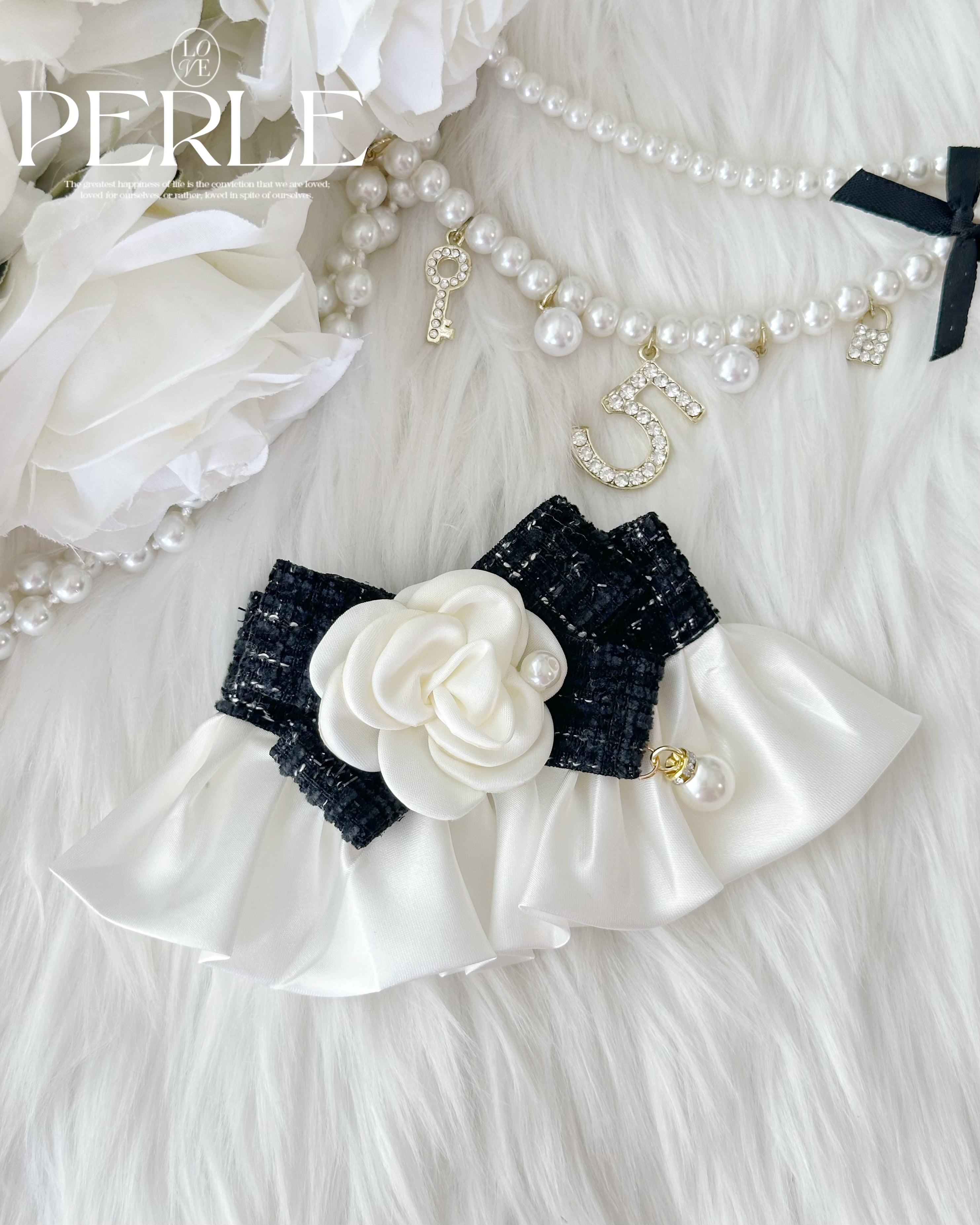 Black Flower ribbon スタイ♡