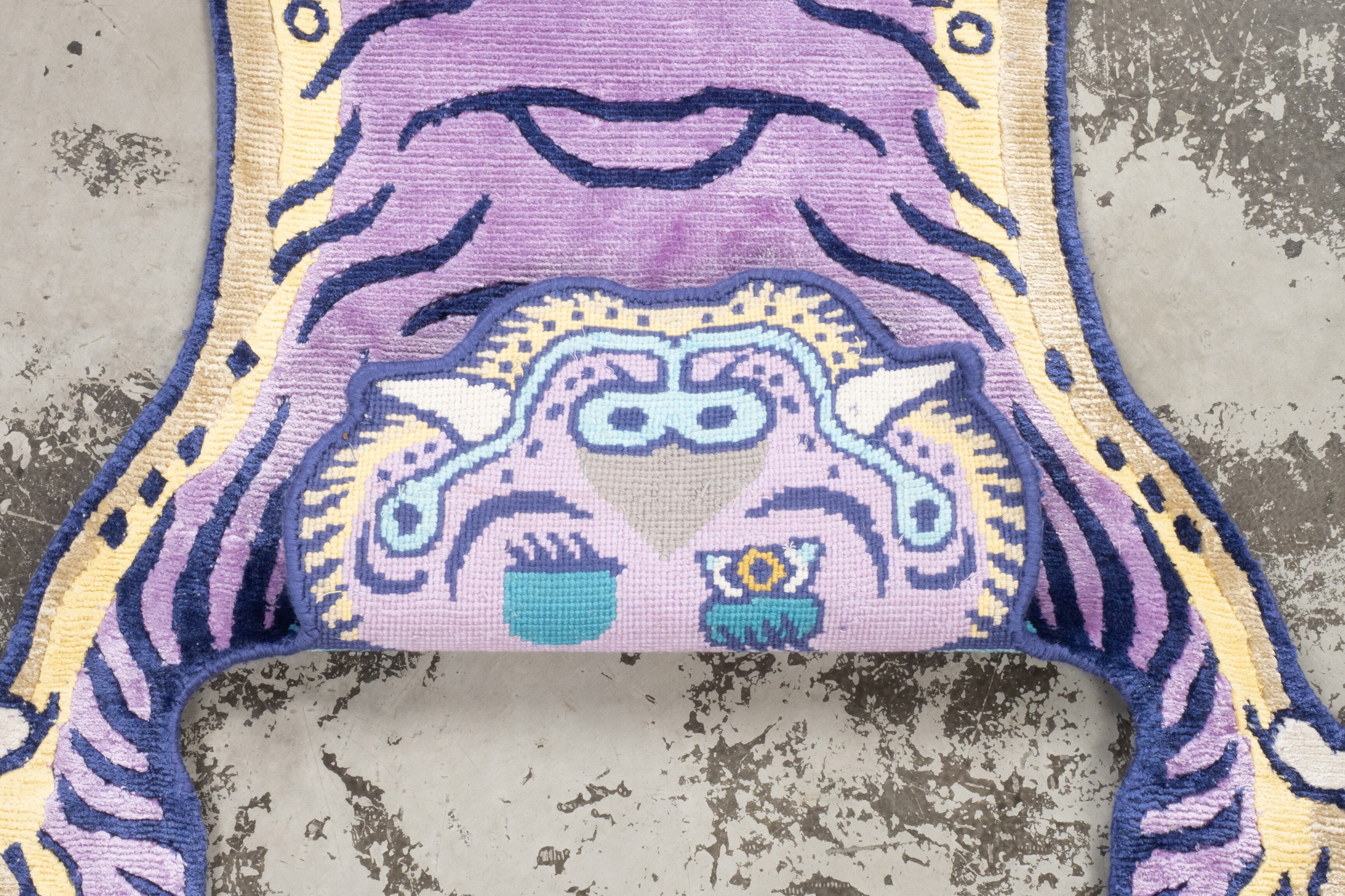 Tibetan Tiger Rug 《Sサイズ•シルク・オリジナル1•パープル162