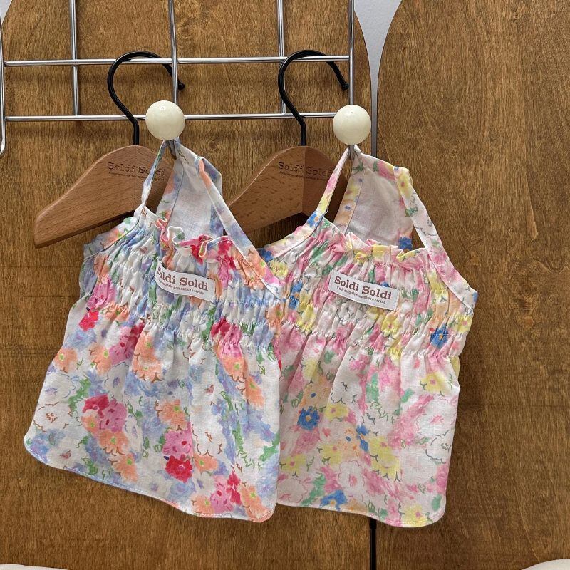 花柄シャーリングワンピース 00128