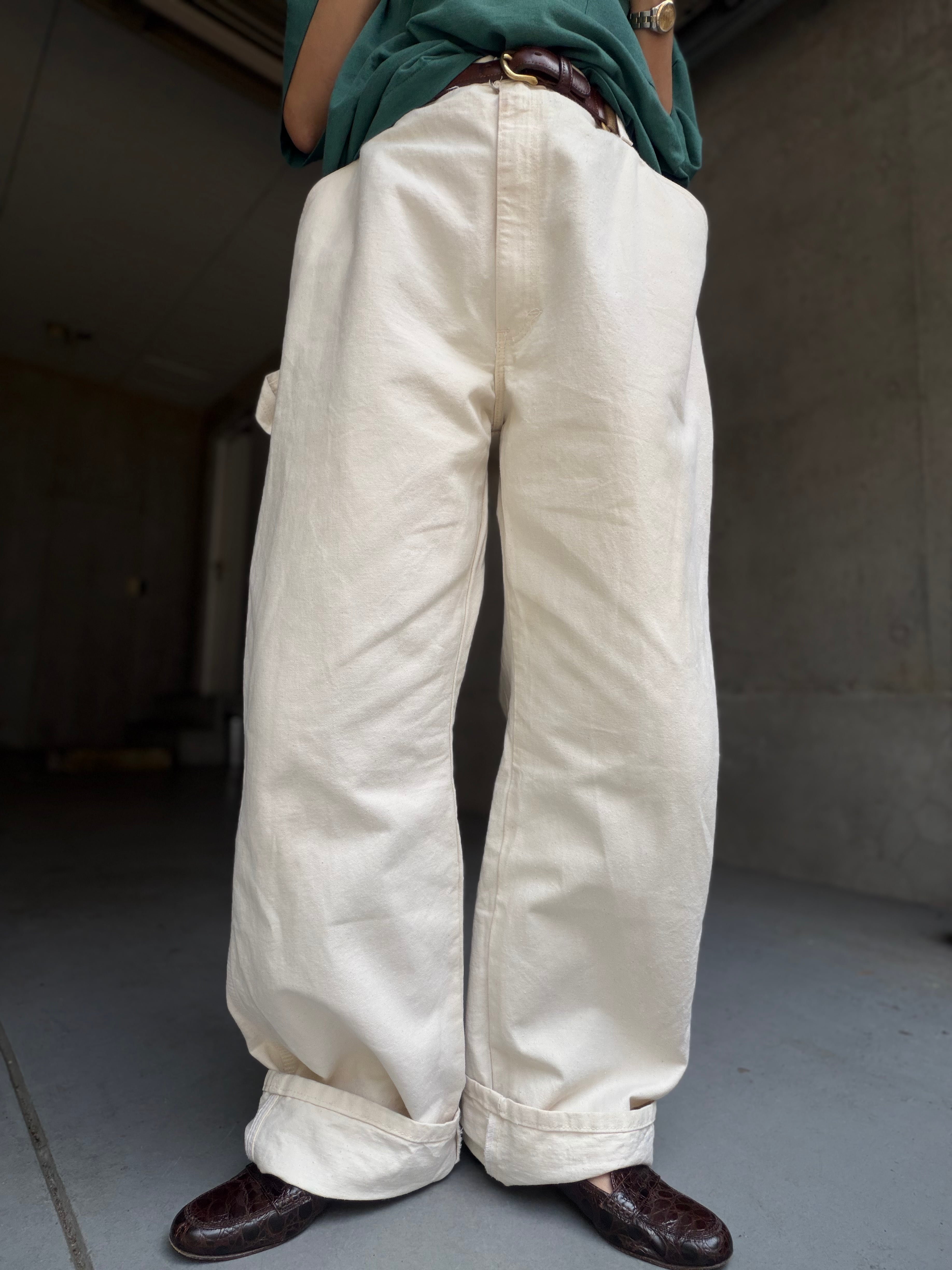 (PT979)80‘s Dickies cotton painter pants made in USA /talon zip