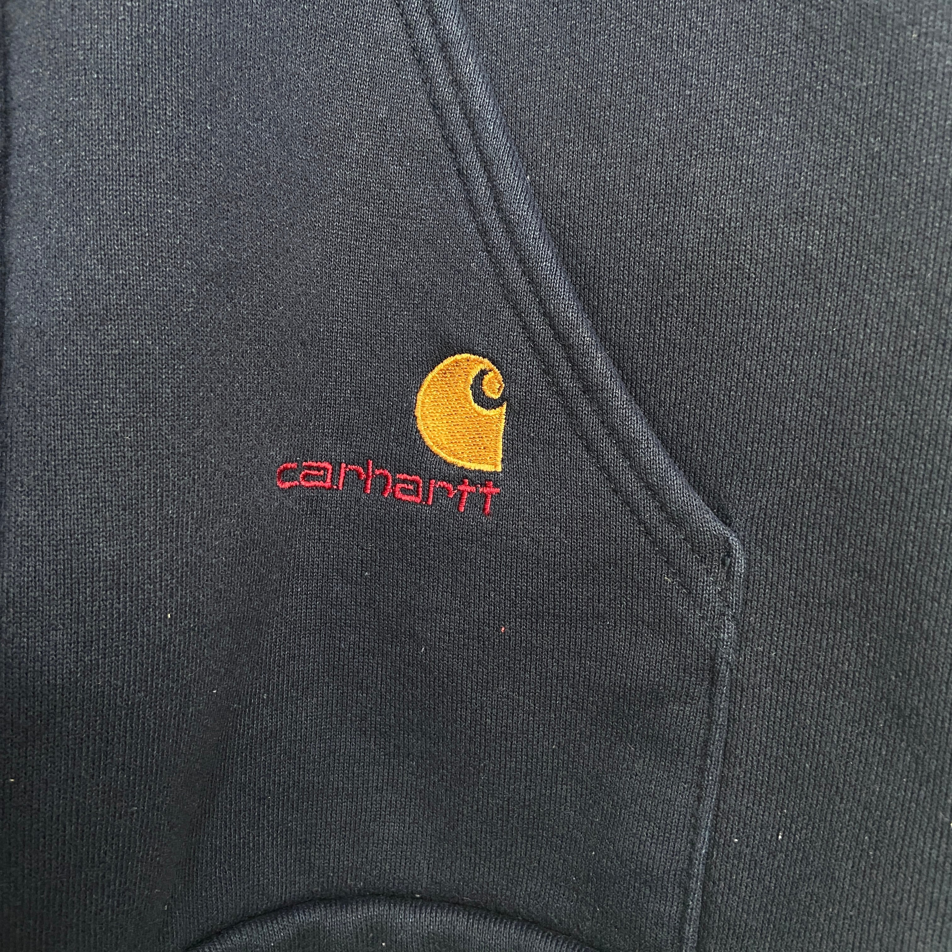 80s 90s carhartt ジップパーカー 裏地サーマル ネイビー M相当 | 古着