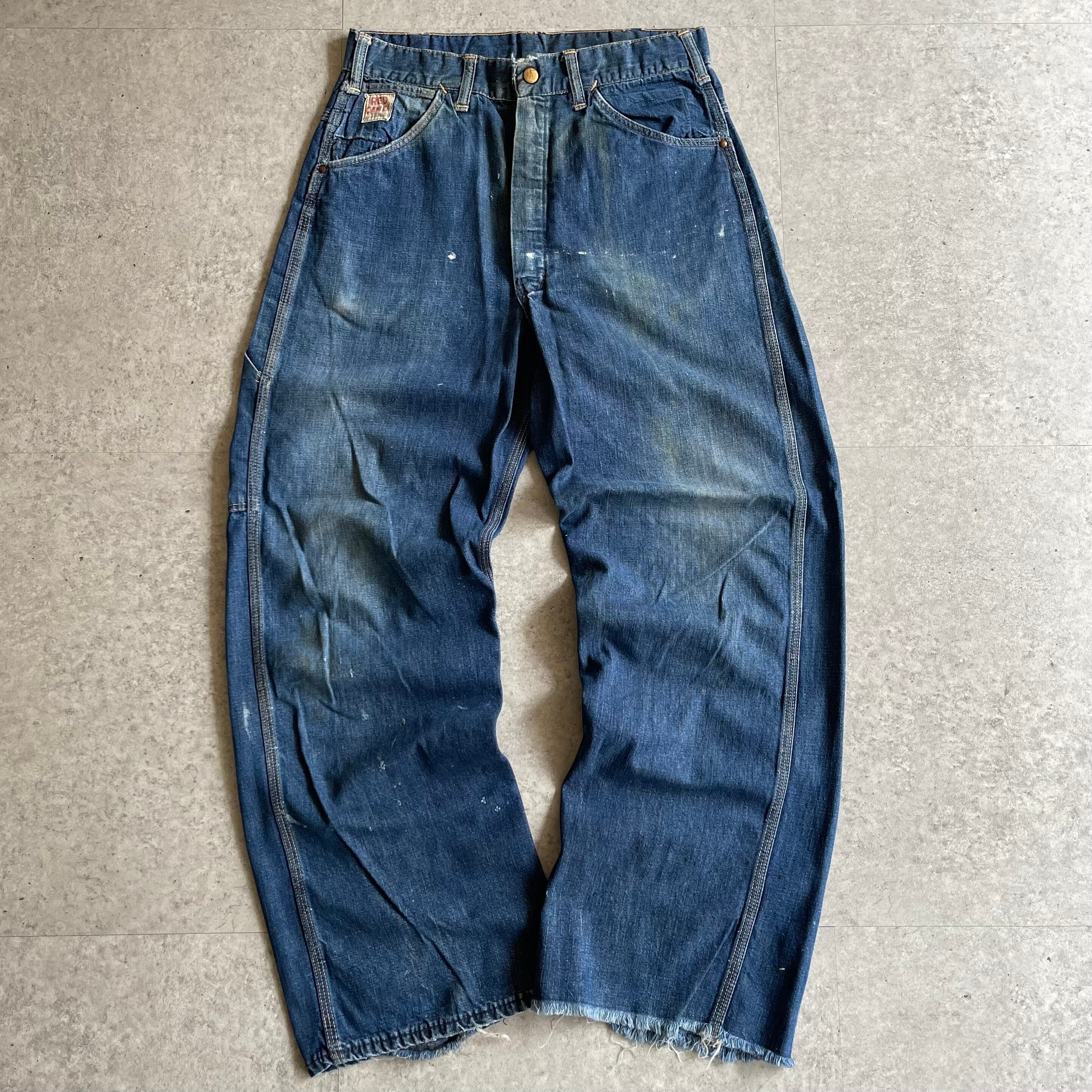 50s 60s RED いやらしい CAMEL ヴィンテージデニムペインターパンツ