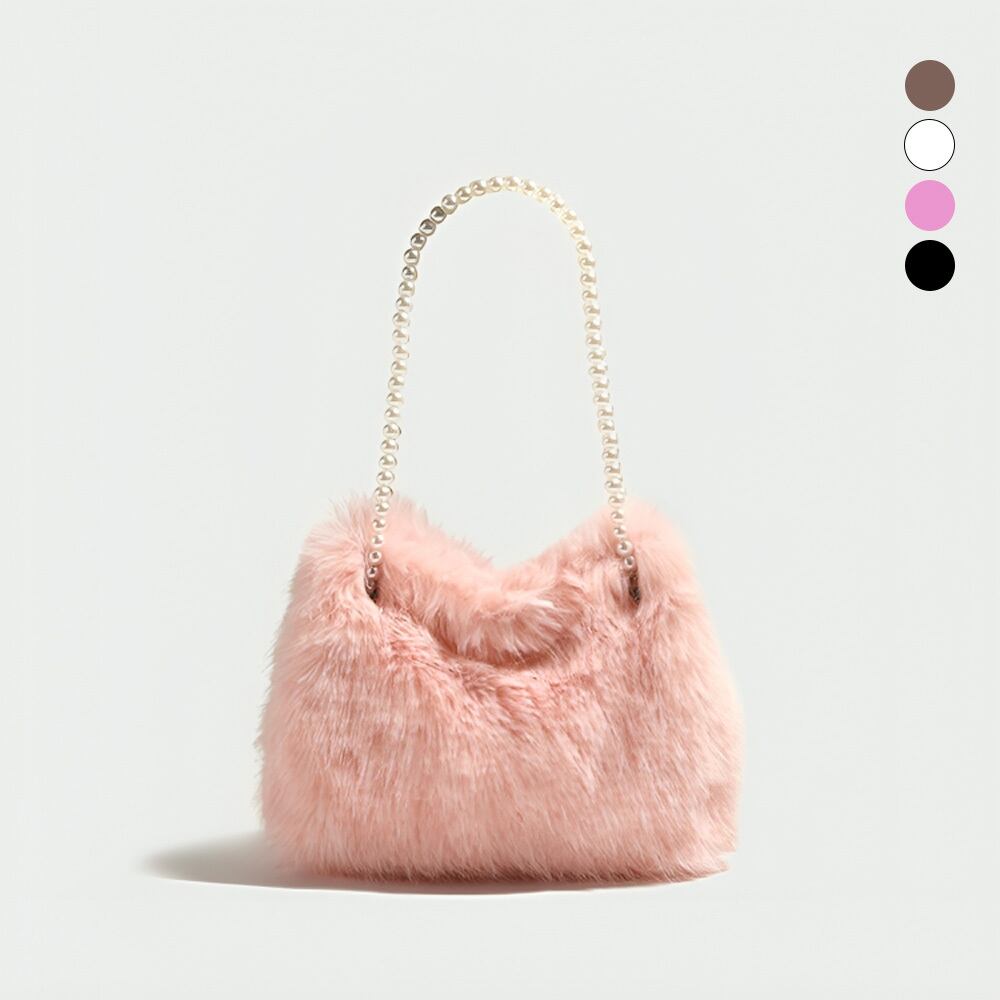 パールチェーンファーショルダーバッグ