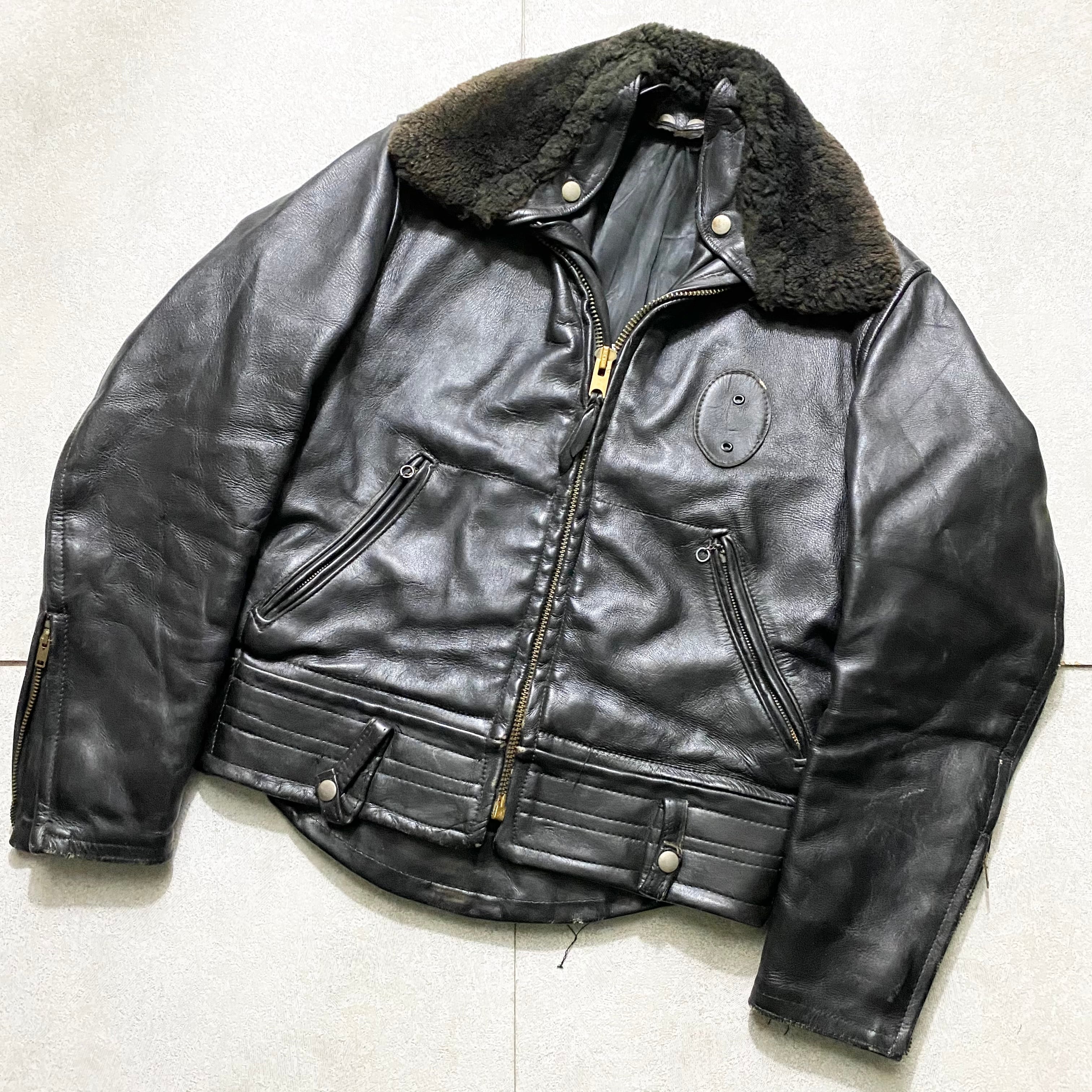 vintage 1960's “policeman” type leather jacket | NOIR ONLINE