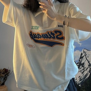 トップス 韓国風 オルチャン カットソー ポロシャツ ラガーシャツ Tシャツ 刺繍 ビッグプリント Y2K レタリング ボタン ドロップショルダー 袖あり 半袖 オーバーサイズ 大人可愛い 綺麗め きれいめ シンプル カジュアル 大人カジュアル 大人 上品 おしゃれ お洒落 かっこいい 大人女子 こなれ感 ラフ クール セクシー スタイリッシュ 春 夏 秋 お出かけ デート 公園デビュー 休日 アウトドア 着回し 普段使い デイリー ヘビロテ 韓国 韓国系 定番 ホワイト