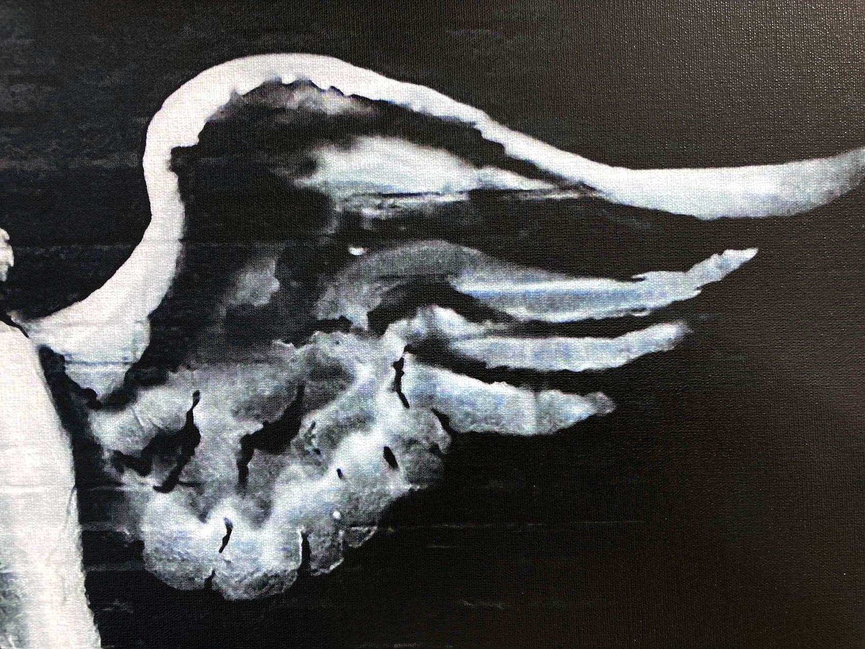 バンクシー「鎧の天使/Armored Angel」展示用フック付きキャンバス