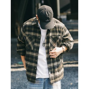 Checked pattern long sleeve shirt 0511