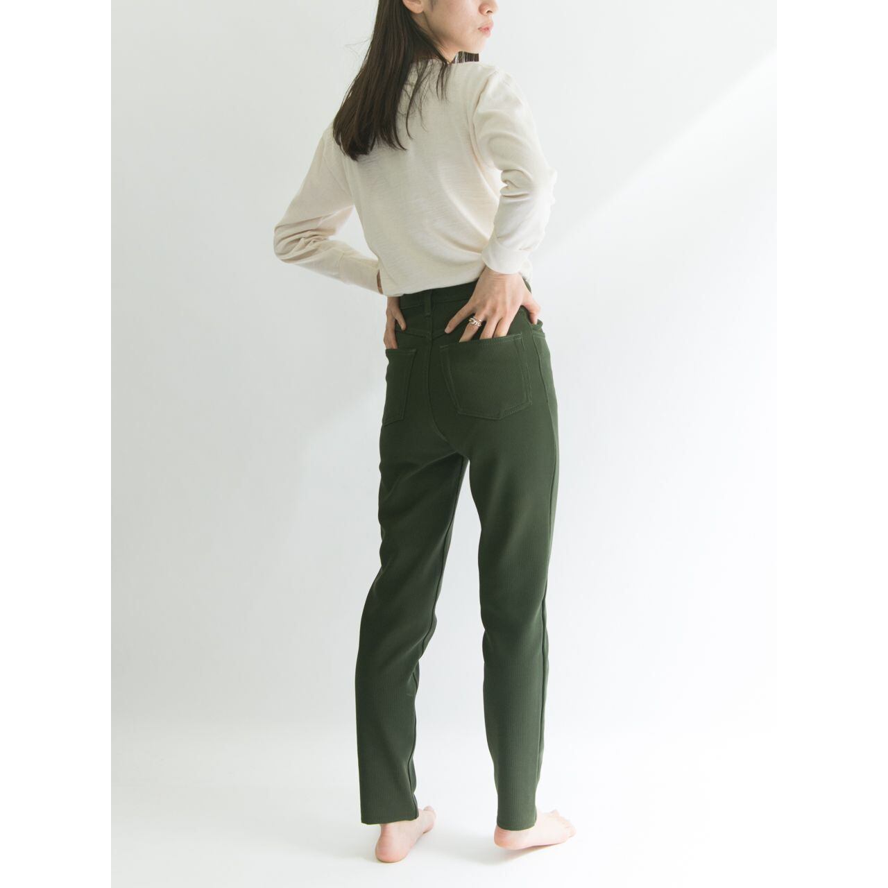 【Made in France】80's Stretch slim fit corduroy pants（フランス製 ストレッチスリムフィット コーデュロイパンツ）4d