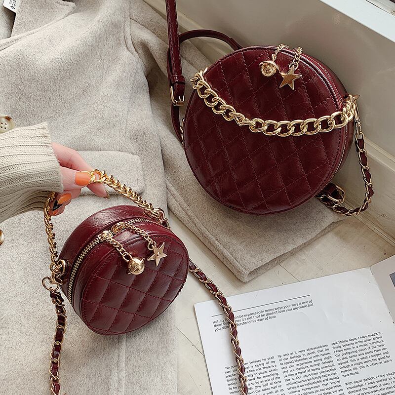 香港スタイルのレトロバッグ女性2020新しい波の小さなラウンドバッグバージョンの野生のファッションダイヤモンドチェーンショルダーメッセンジャーバッグ Tiancai_Wing_Bag7217678