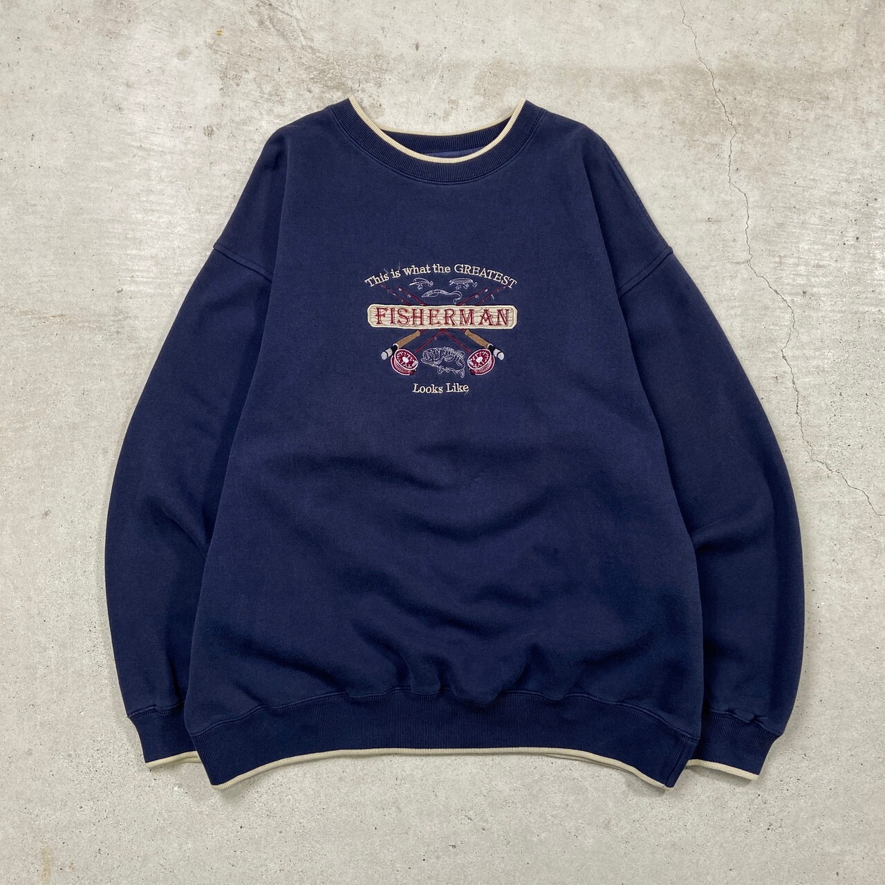 MCC SPORT フィッシング刺繍 スウェットシャツ メンズXL 古着 