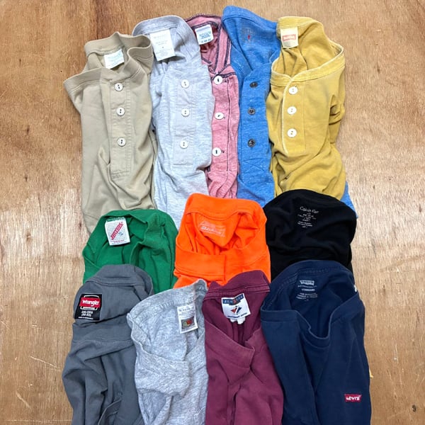 1点物◇GAP系オールドネイビー無地ヘンリーネックTシャツ古着メンズL