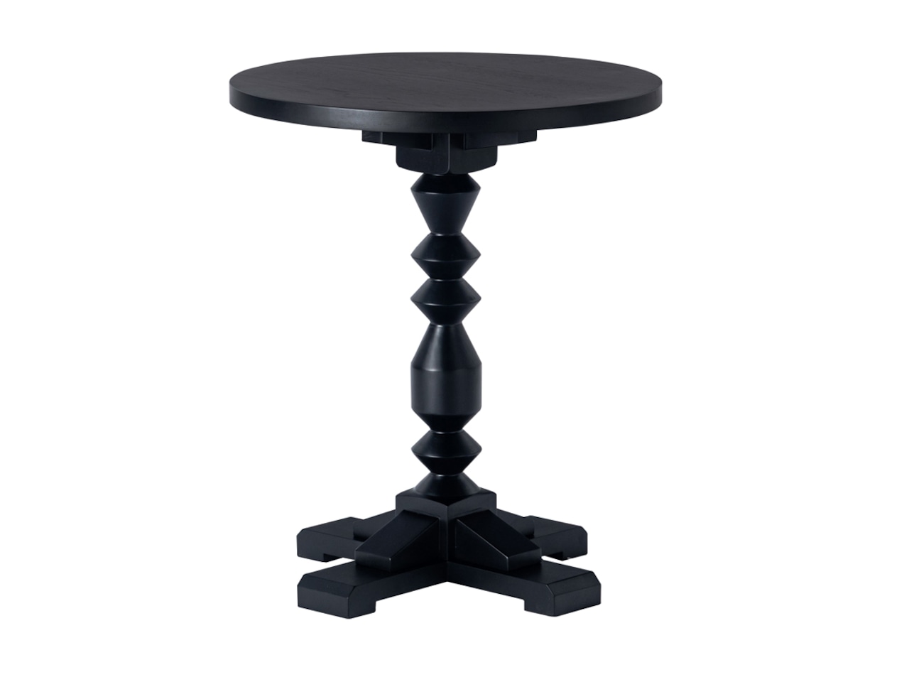 直径60cm 丸カフェテーブル 木製 黒 クラシック・画像13