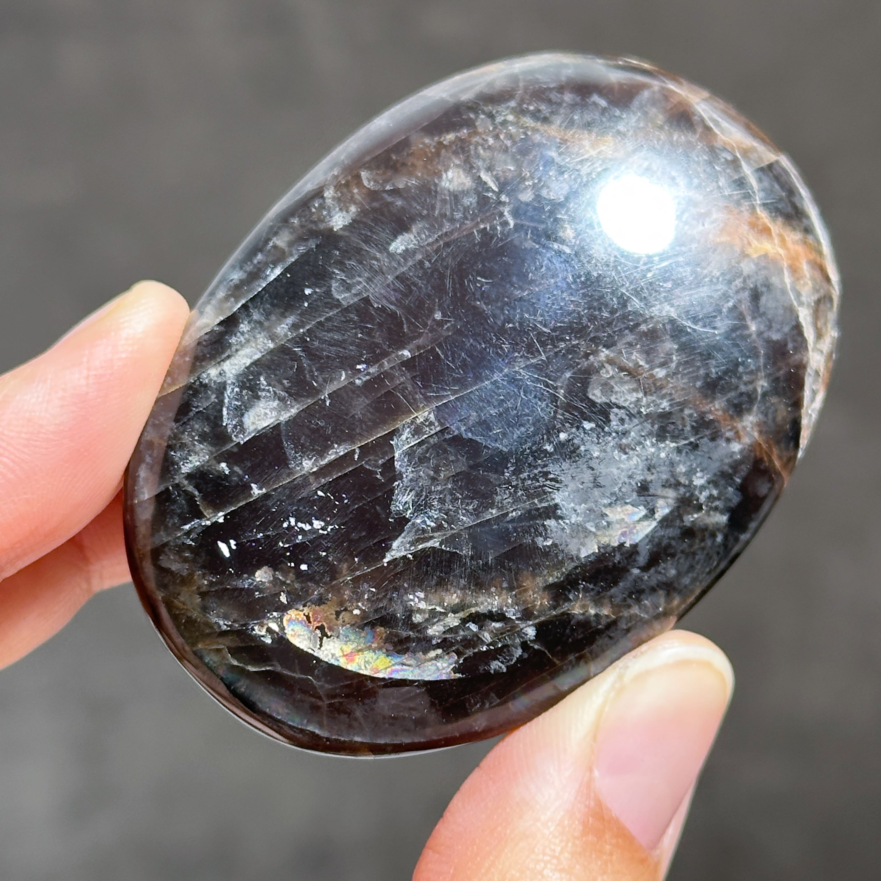 ブラックムーンストーン パームストーン11◇ Black Moonstone ◇天然石