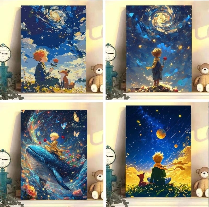 大人の塗り絵 星の王子様 ぬりえ アクリル絵の具 カラーリングブック