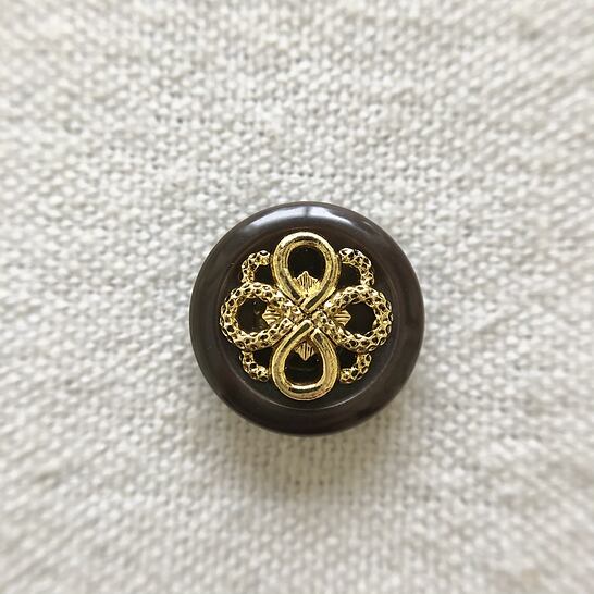 ゴールドフラワー×ブラウン 15㎜