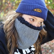 ROBIN NECK WARMER /インディゴデニムLB&ブラックファー
