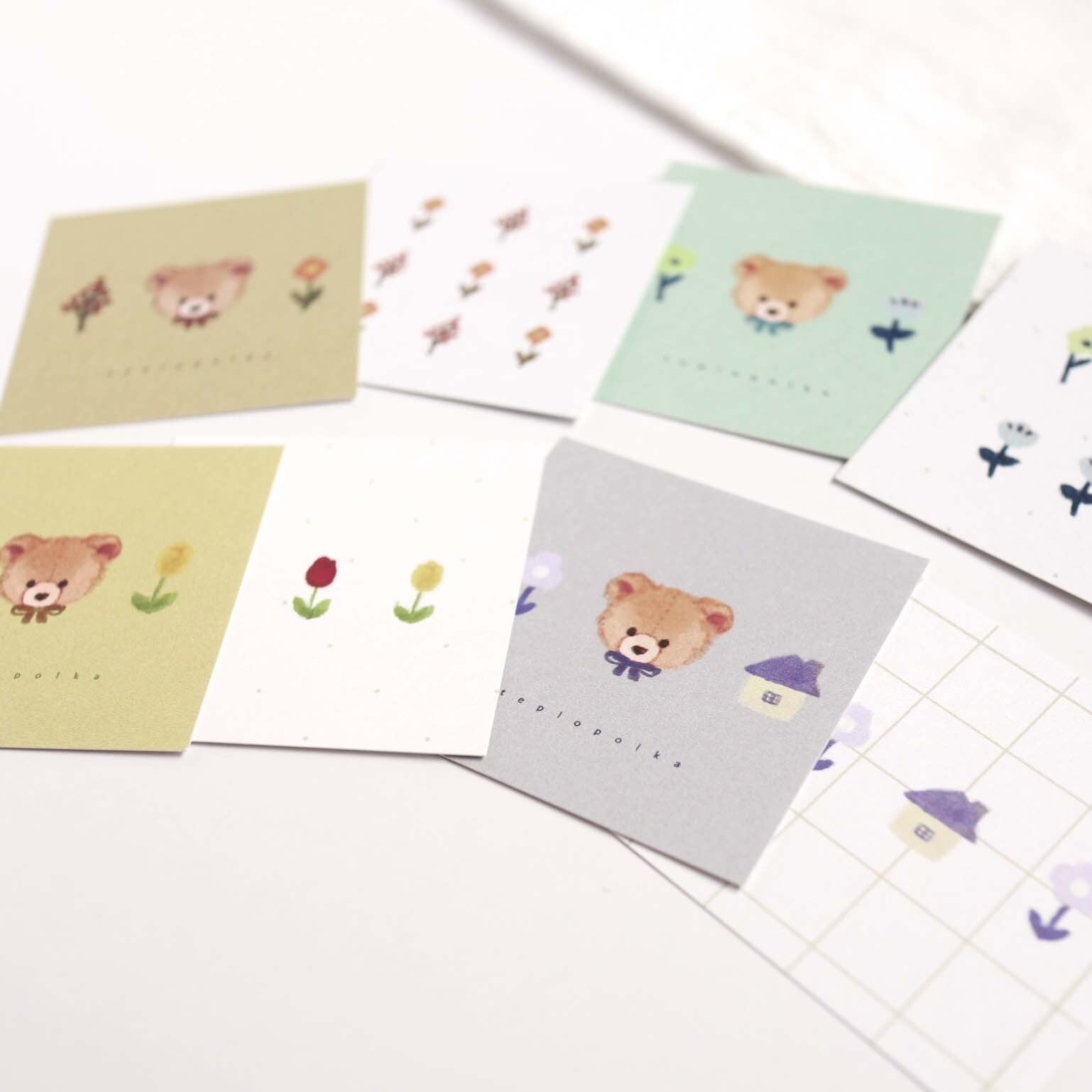 くまのましかくミニカード | teplopolka｜くまのほっこりグッズ 紙雑貨