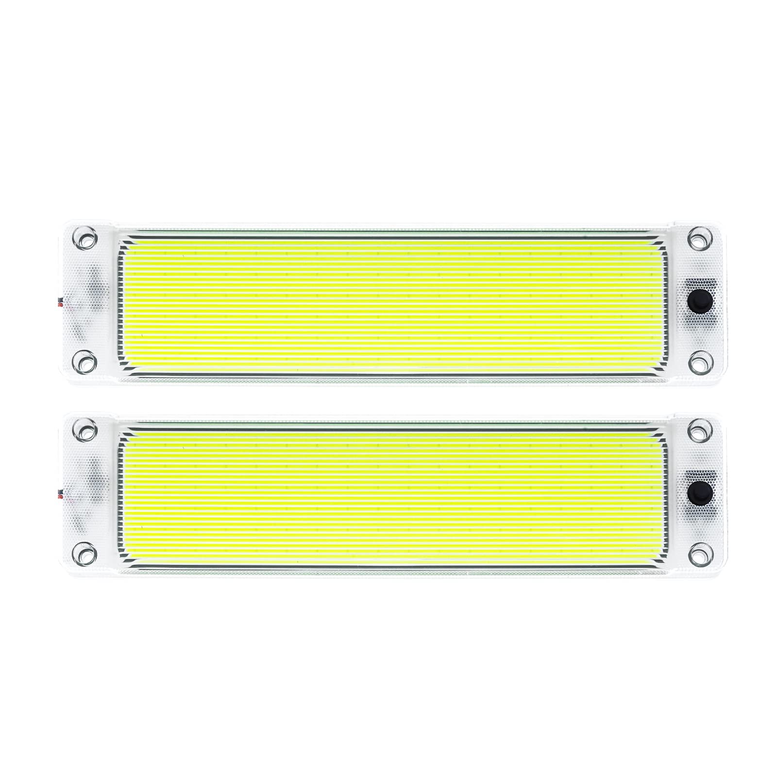 X-STYLE LEDルームランプ 車用 汎用 12V 24V 108連 COB室内灯 ホワイト ON/OFFスイッチ 車内照明 室内照明 車用 貨物灯 トラック 作業車 COBルームライト 両面テープ付き 白 2個セット