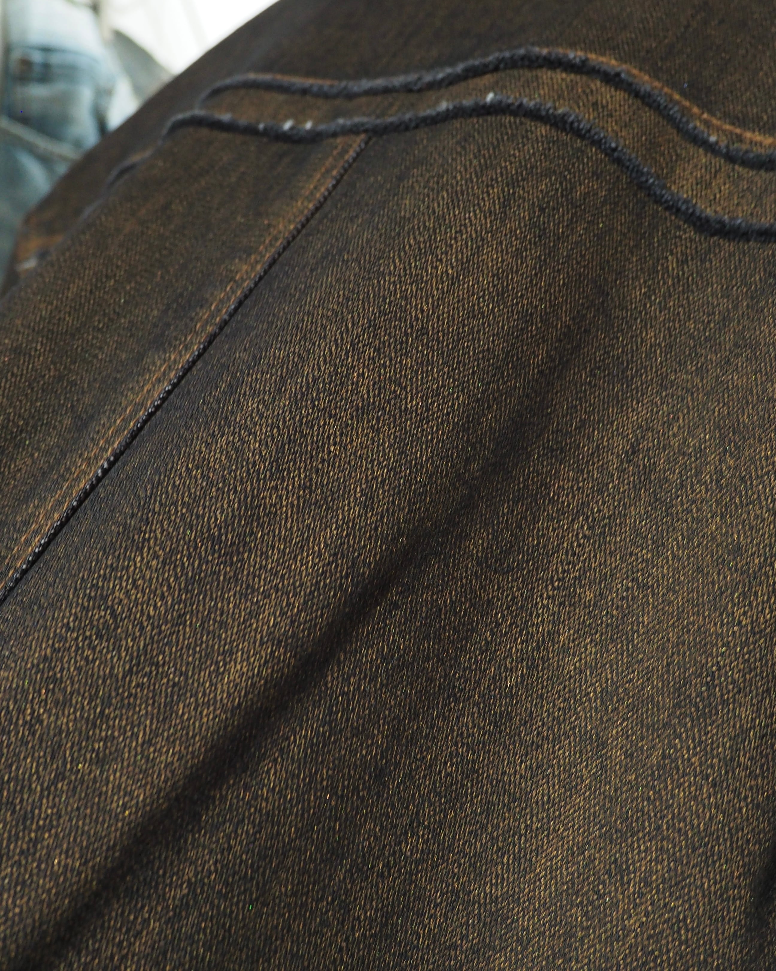 " ELLE HOMME " Beautiful Coating Processing × Western Details Denim Trucker Jacket