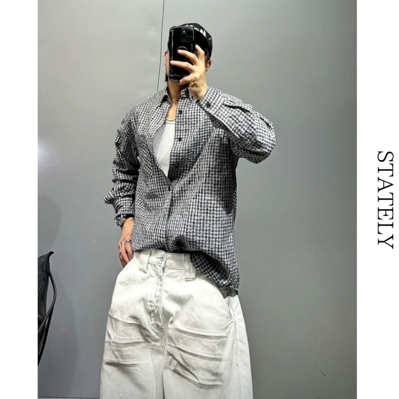 Grid Check シャツ/3color_T238・画像3