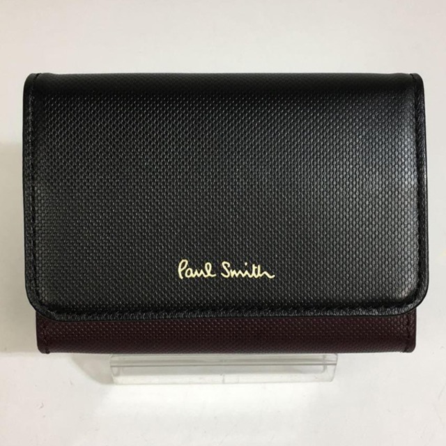 Paul Smith(ポールスミス)シンプルロゴレザー２つ折り財布/ブラック
