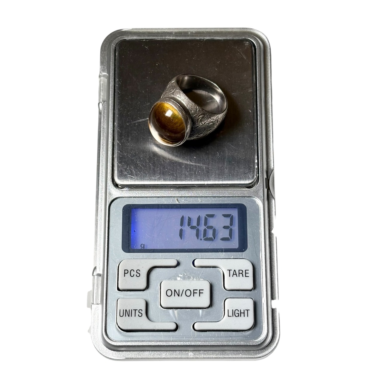 vintage silver tiger-eye ring