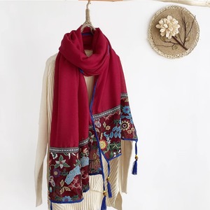 民族風スカーフ　刺繍レトロ　A00009