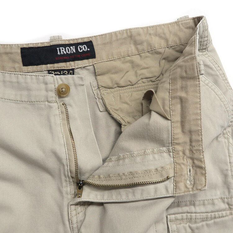 古着 IRON CO. カーゴパンツ ワークパンツ ベージュ 表記