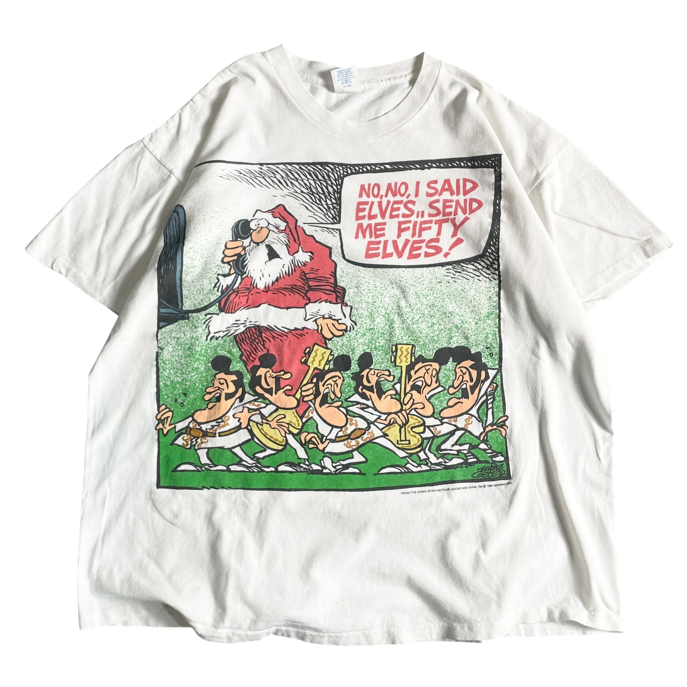 90s USA製 サンタ エルフ ジョークart vintage T-shirt