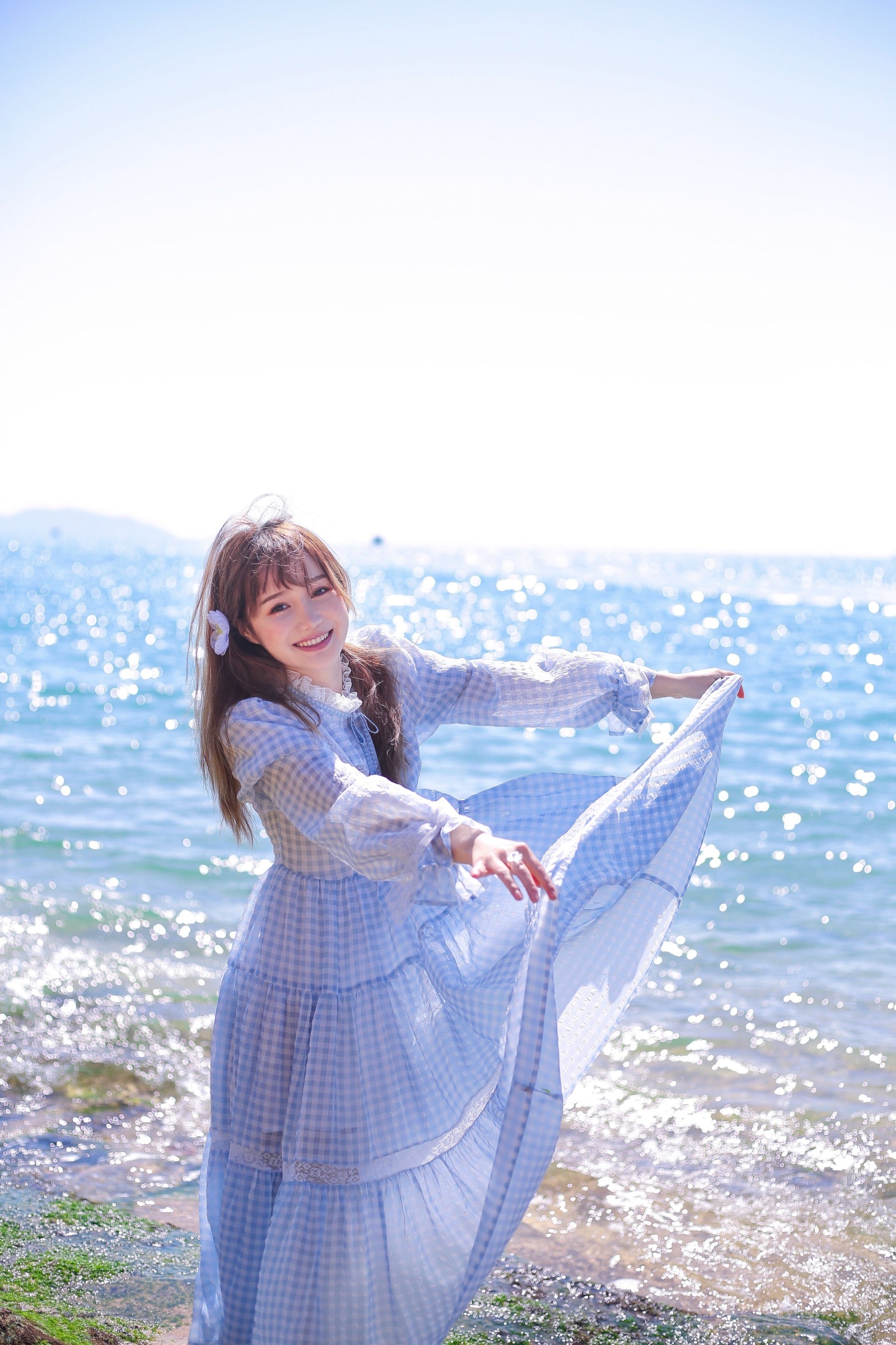 水色 ワンピース ガーリー 可愛い さわやかな ゆったり リボン 水色 ワンピース ガーリー 可愛い さわやかな ゆったり リボン