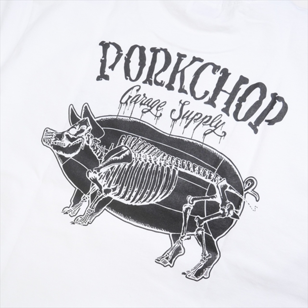 Size【L】 MASSES マシス ×PORKCHOP GARAGE SUPPLY PORK TEE WHITE 