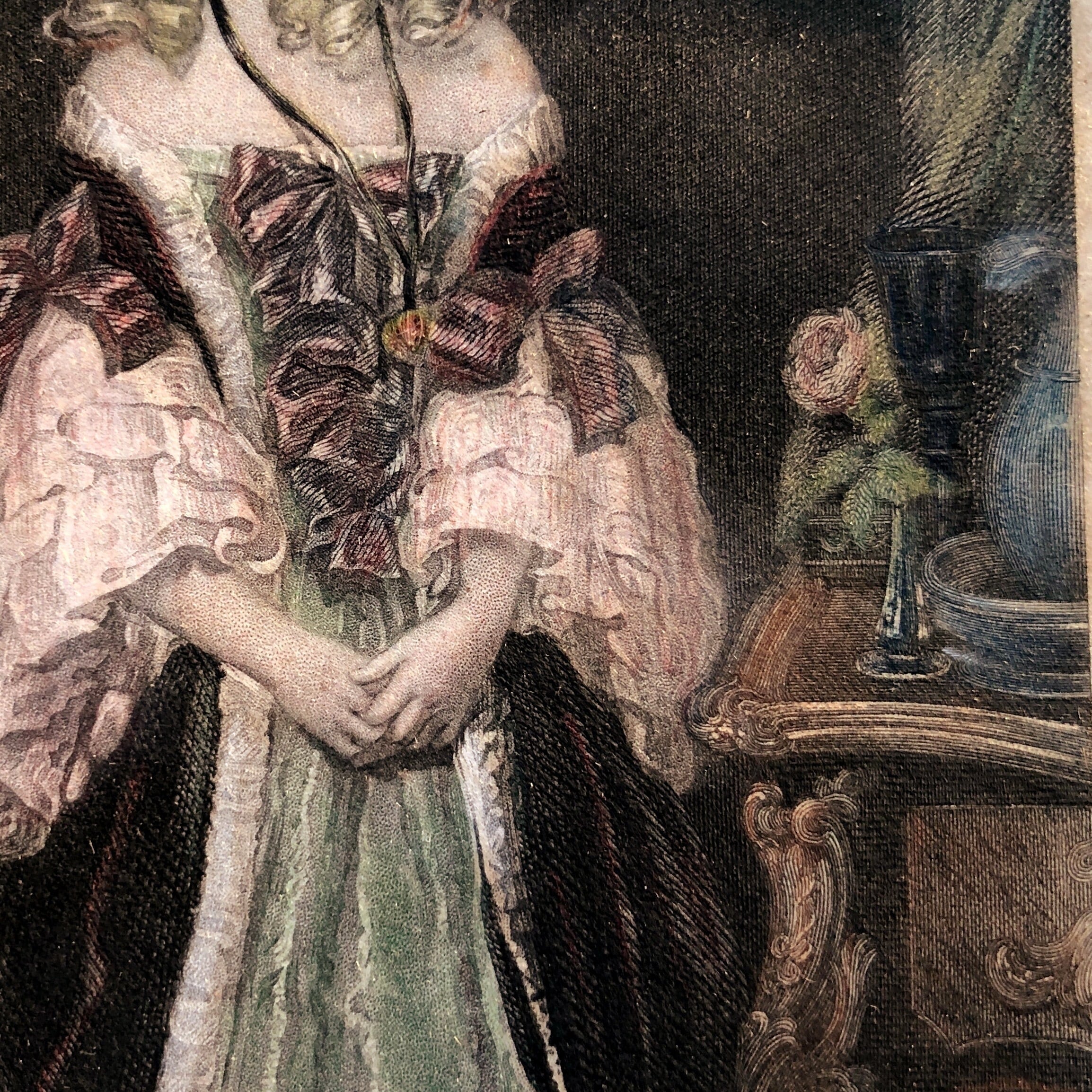 手彩色版画 「小さなレディ」 | メルキュール骨董店