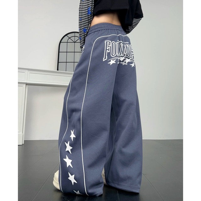 スターロゴグラフィックボリュームシルエットスウェットパンツ 2col R02717