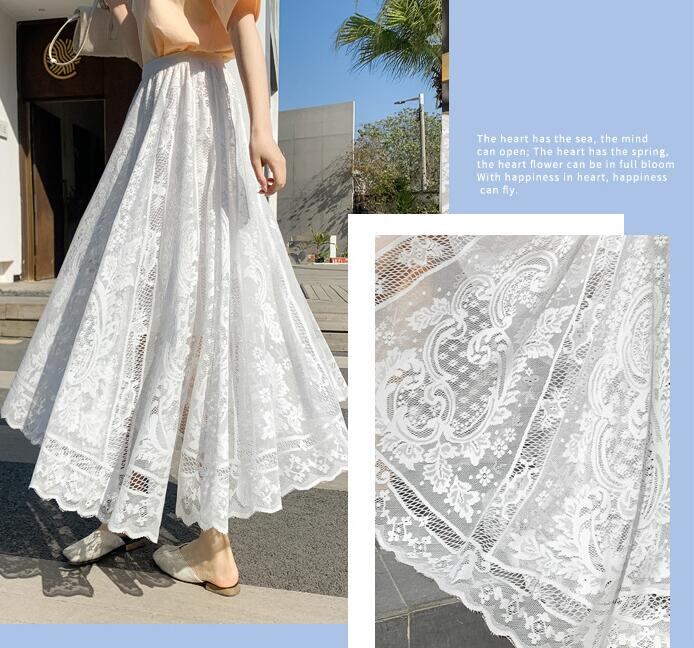 ファッション トップス ボトムス スカート ロング丈 レーススカート Aライン