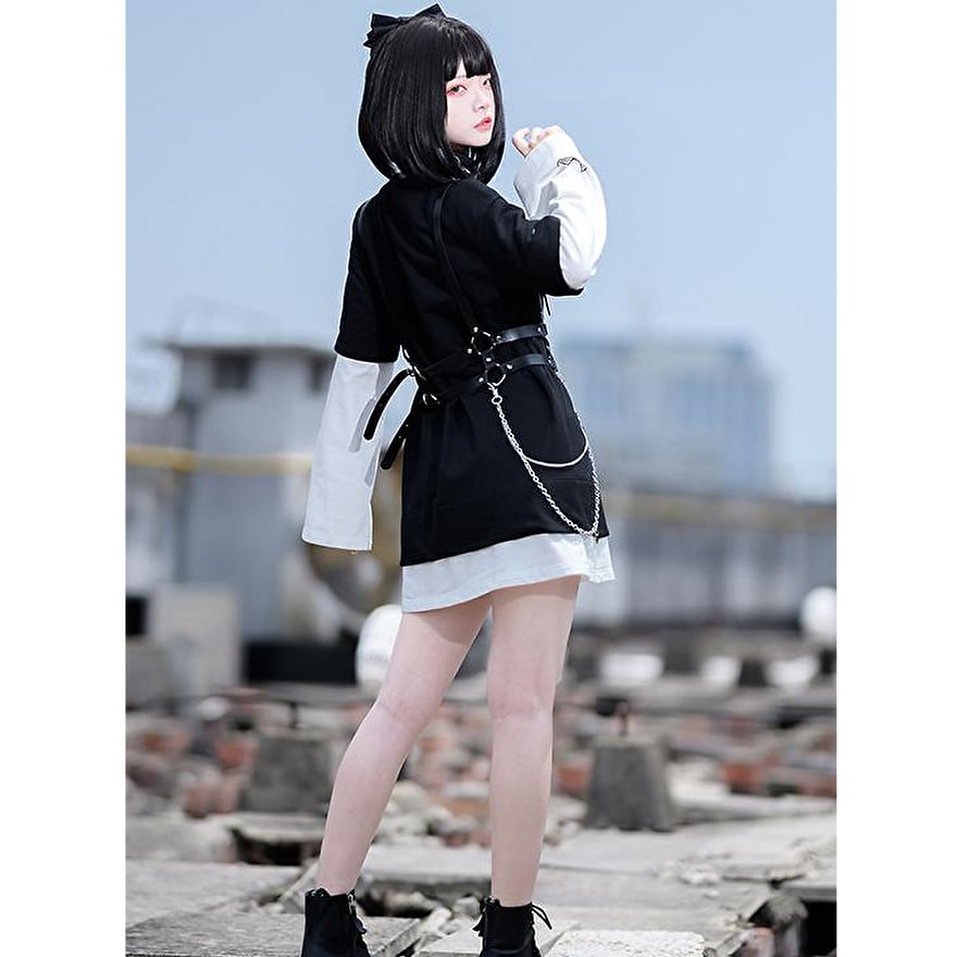ゴスロリ通販 With U ゴシック ロリィタ 地雷服 フェイクツーピース