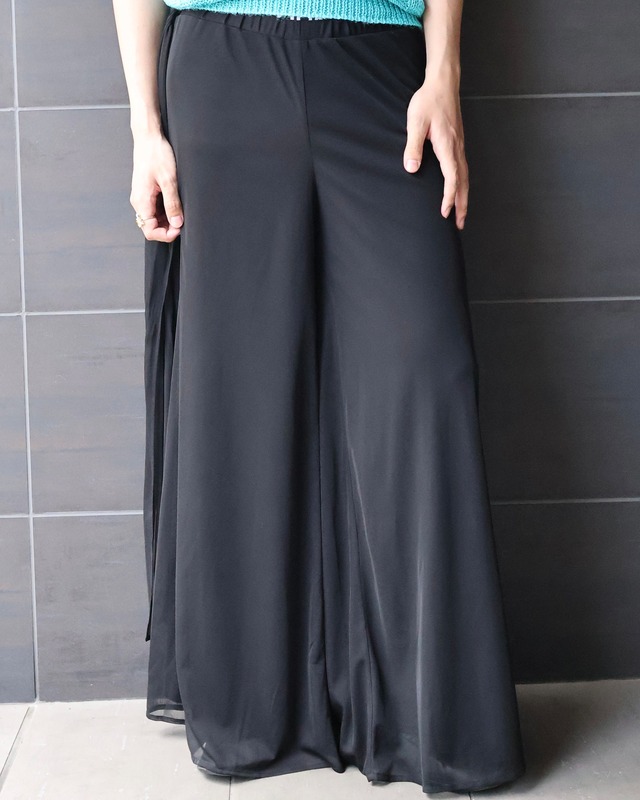 double face sheer palazzo pants