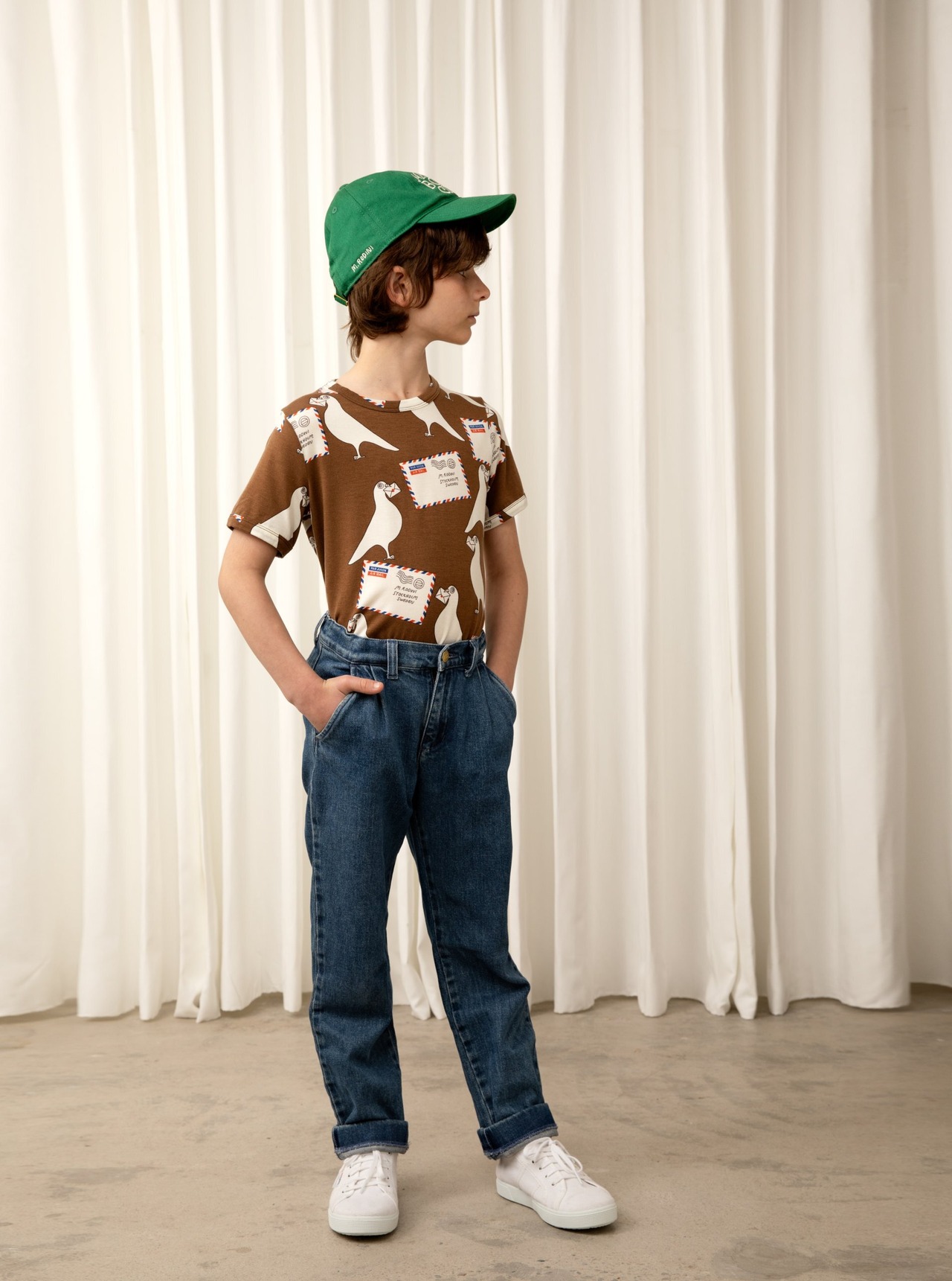 残り1点(80/86) mini rodini / Pigeons T-shirt