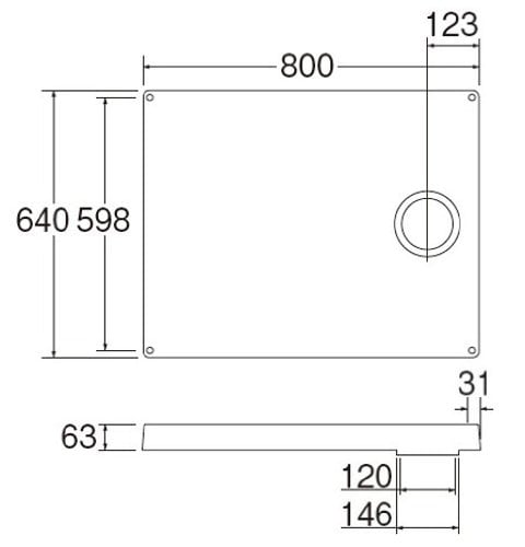 SANEI(サンエイ) 洗濯機パン 外寸640mm×800mm 耐荷重350kg アイボリー