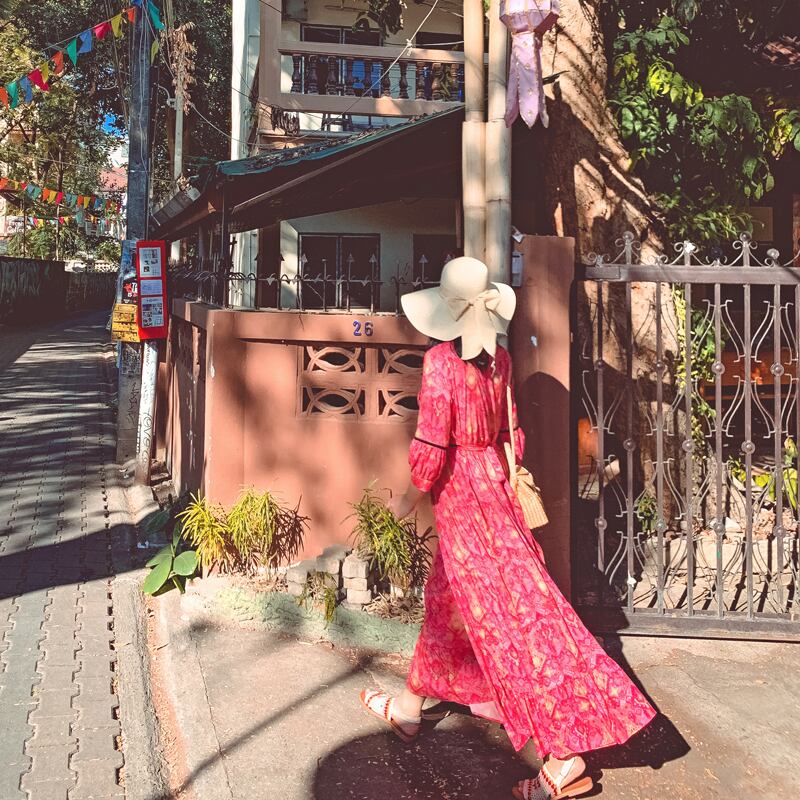 タイタイドブランドレトロトラベルネットレッドロングスカートボヘミアンエスニック刺繍ホリデービッグスイングドレス 延命家ファッション1419697